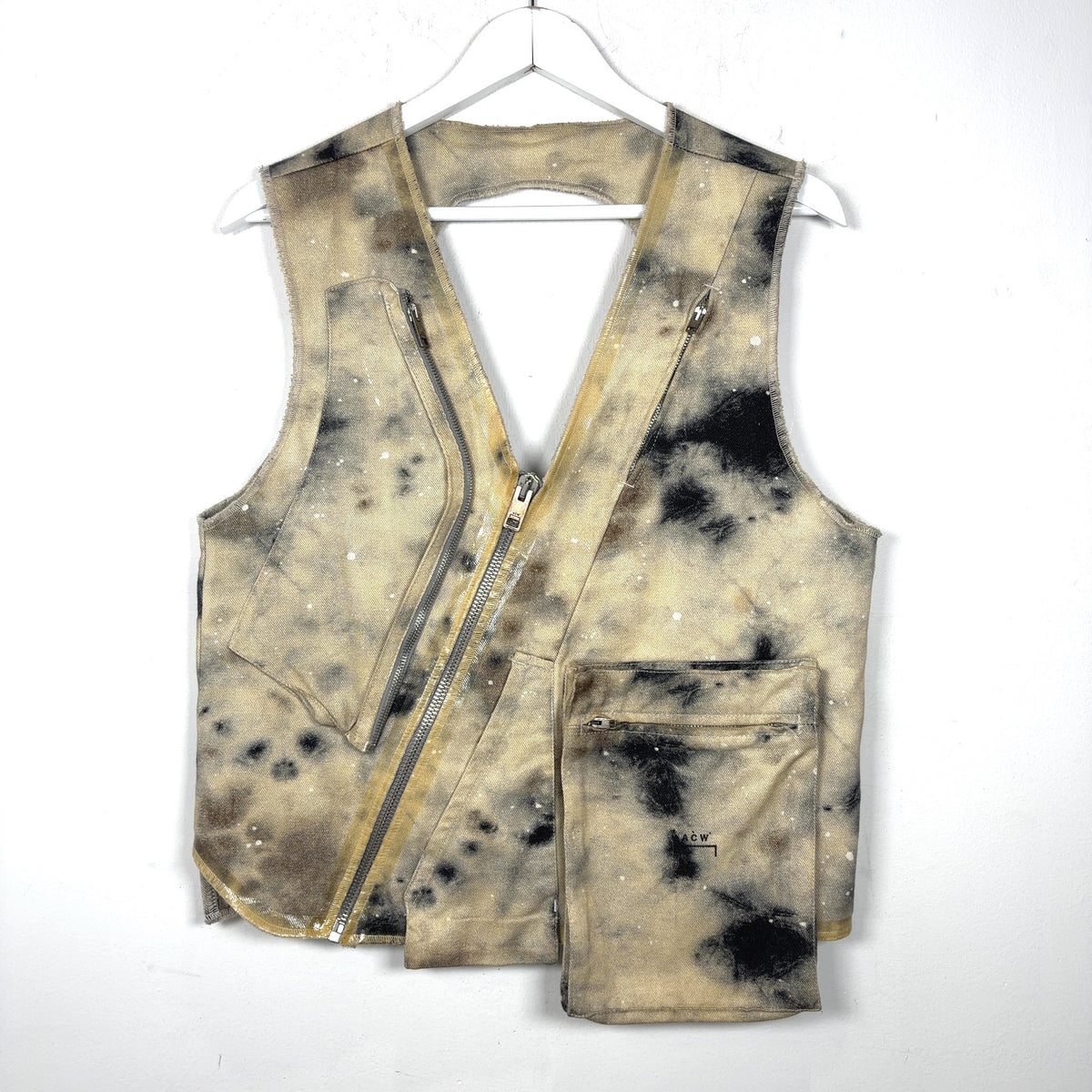 Diesel x A-Cold-Wall Tye-Dye Asymetrical Denim Cargo Vest