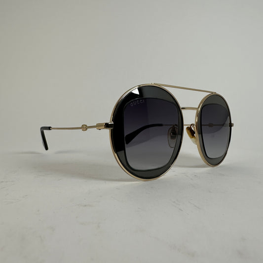 Gucci Gold Frame Circle Lense Glasses