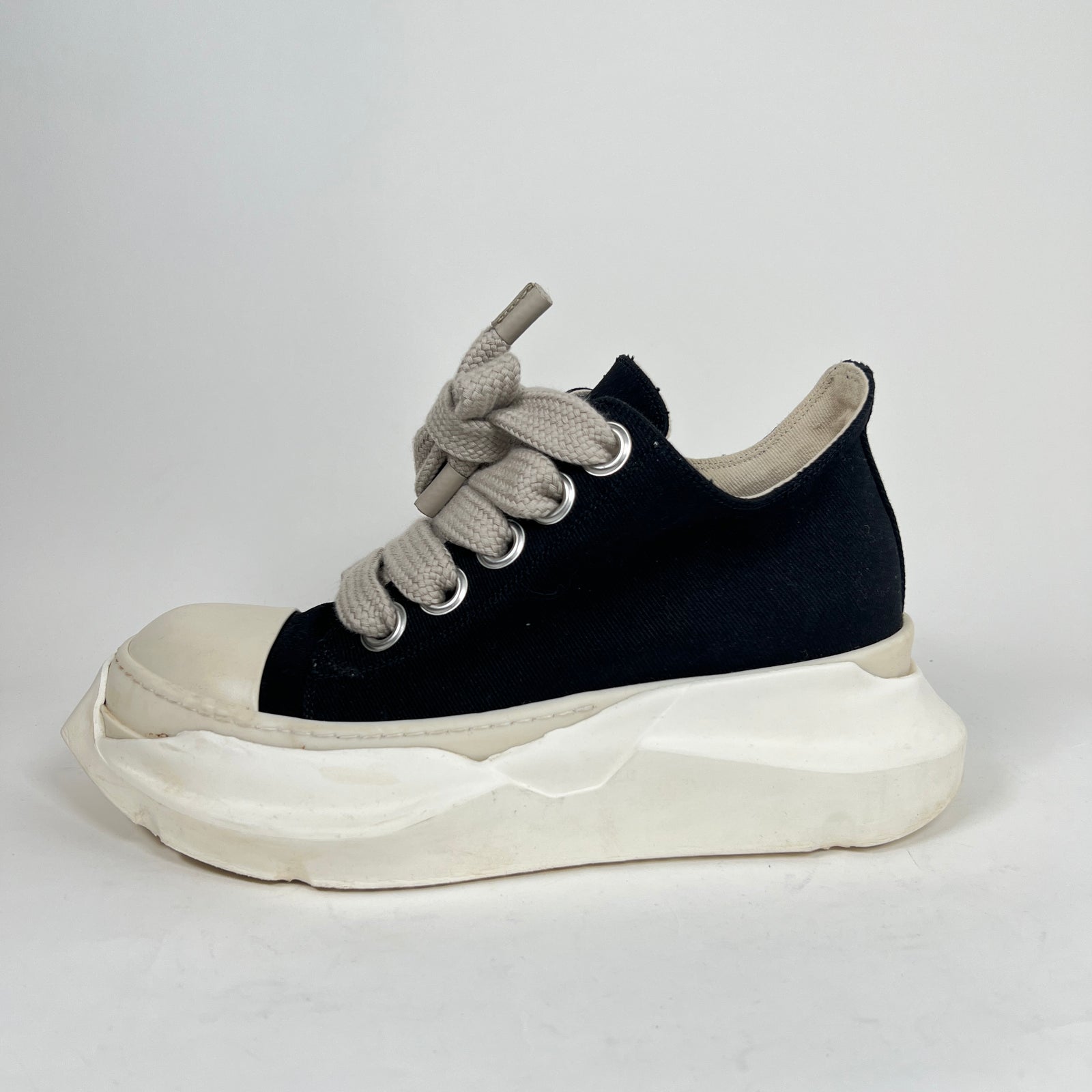 Rick Owens Drkshdw Black/Milk Abstract Jumbolace Ramones Size 42.5