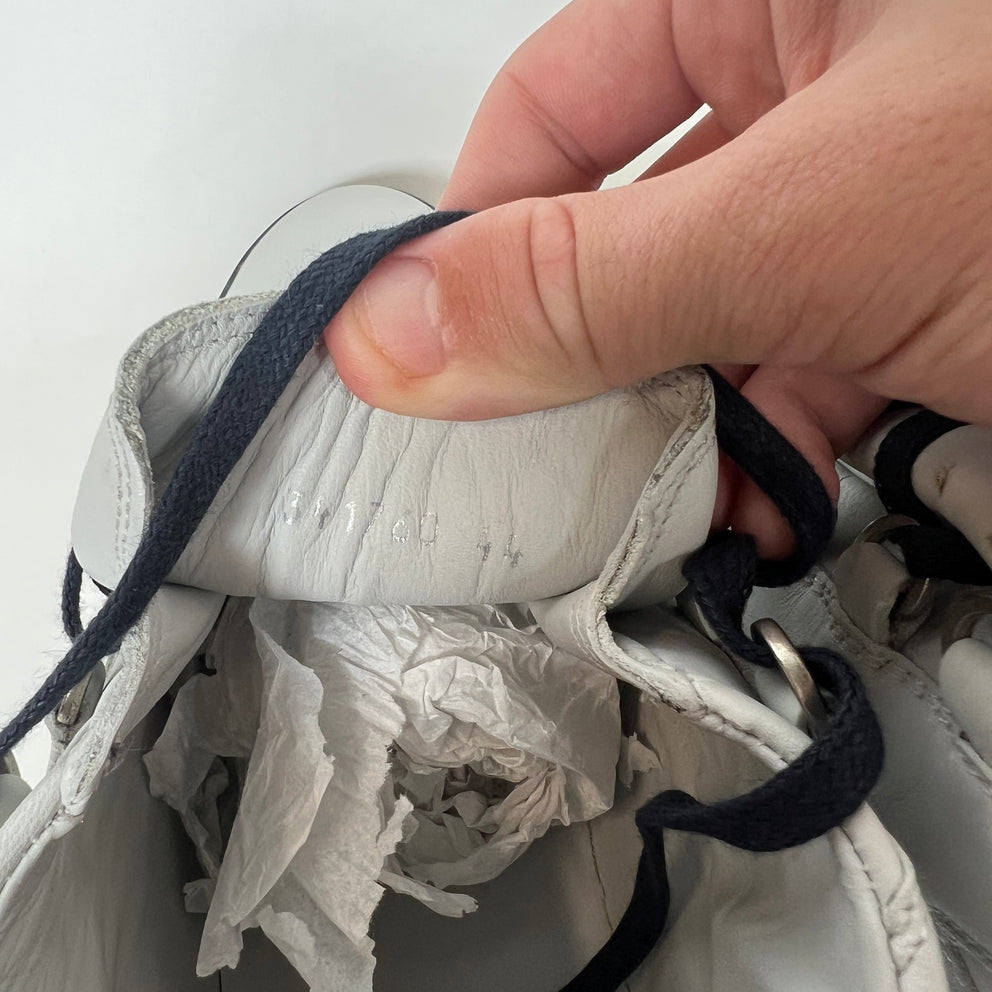 Balenciaga White/Navy High-Top Arena Sneaker Size 44
