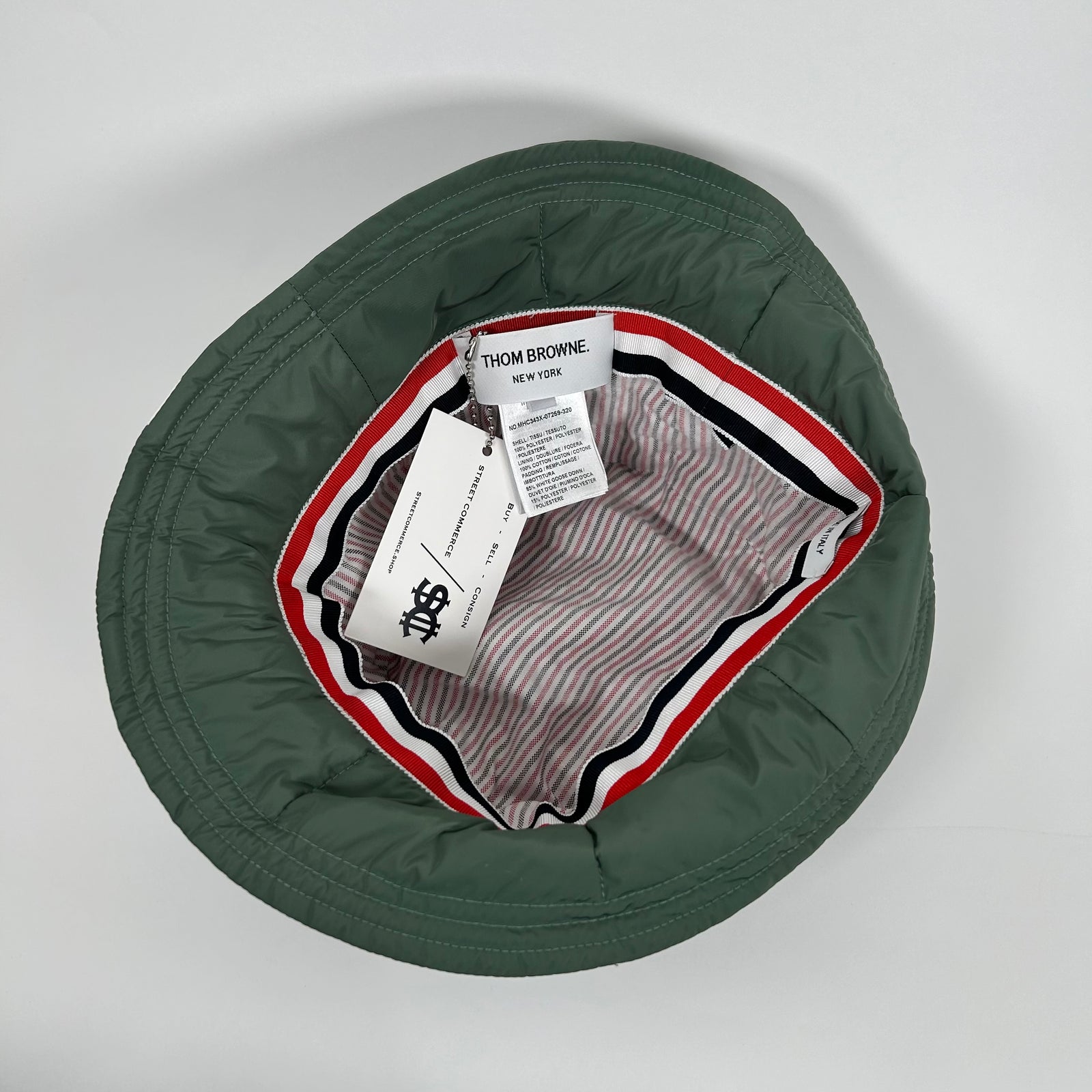 Thom Browne Green Puffer Bucket Hat Size M