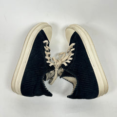 Rick Owens DrkShdw Black Corduroy Low Top Ramones Size 41