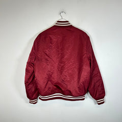 Bape Burgundy B.A Nylon Varsity Jacket Size M