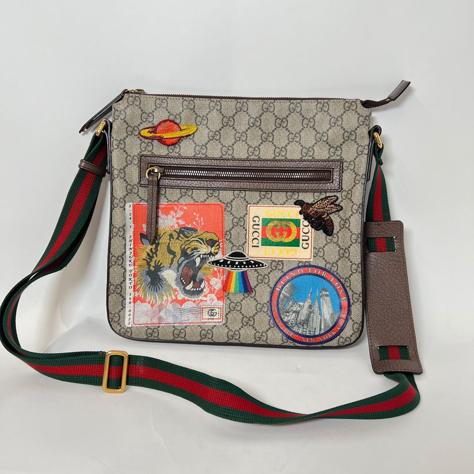 Gucci GG Monogram Courrier Patch Messenger Bag