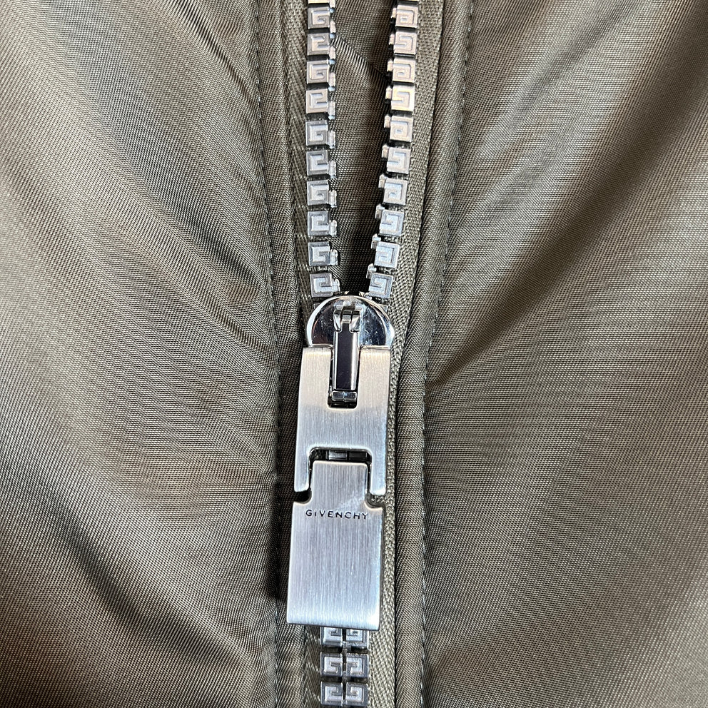 Givenchy Khaki Nylon Bomber Jacket Size 48