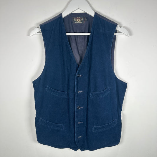 RRL Velvet Navy Vest Size M