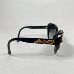 Dolce & Gabbana Black Sicilian Baroque Cat Eye Sunglasses
