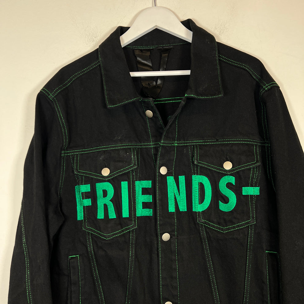 Vlone Black/Green Friends Denim Jacket Size XL