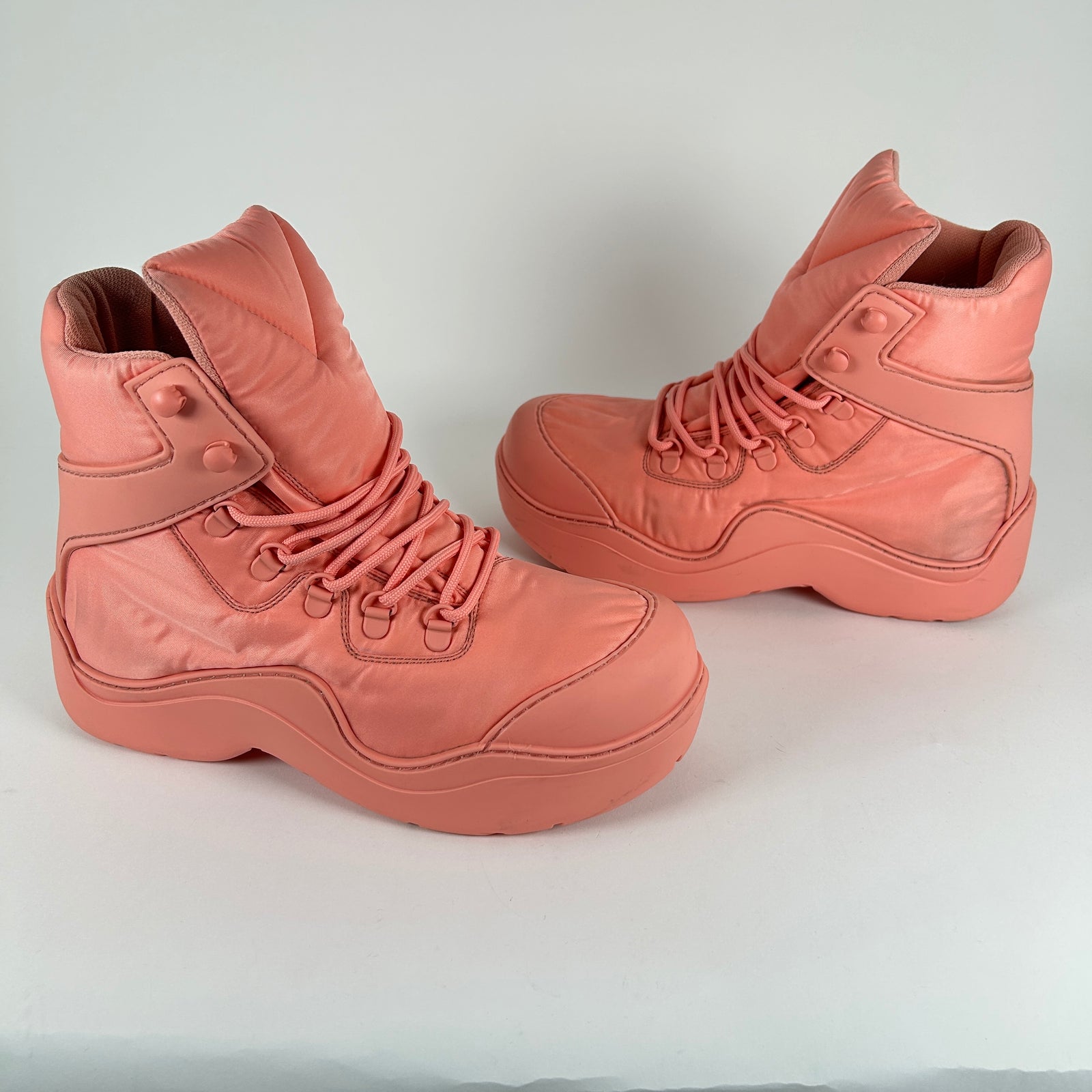 Bottega Veneta Pink Nylon Hiking Boots Size 39