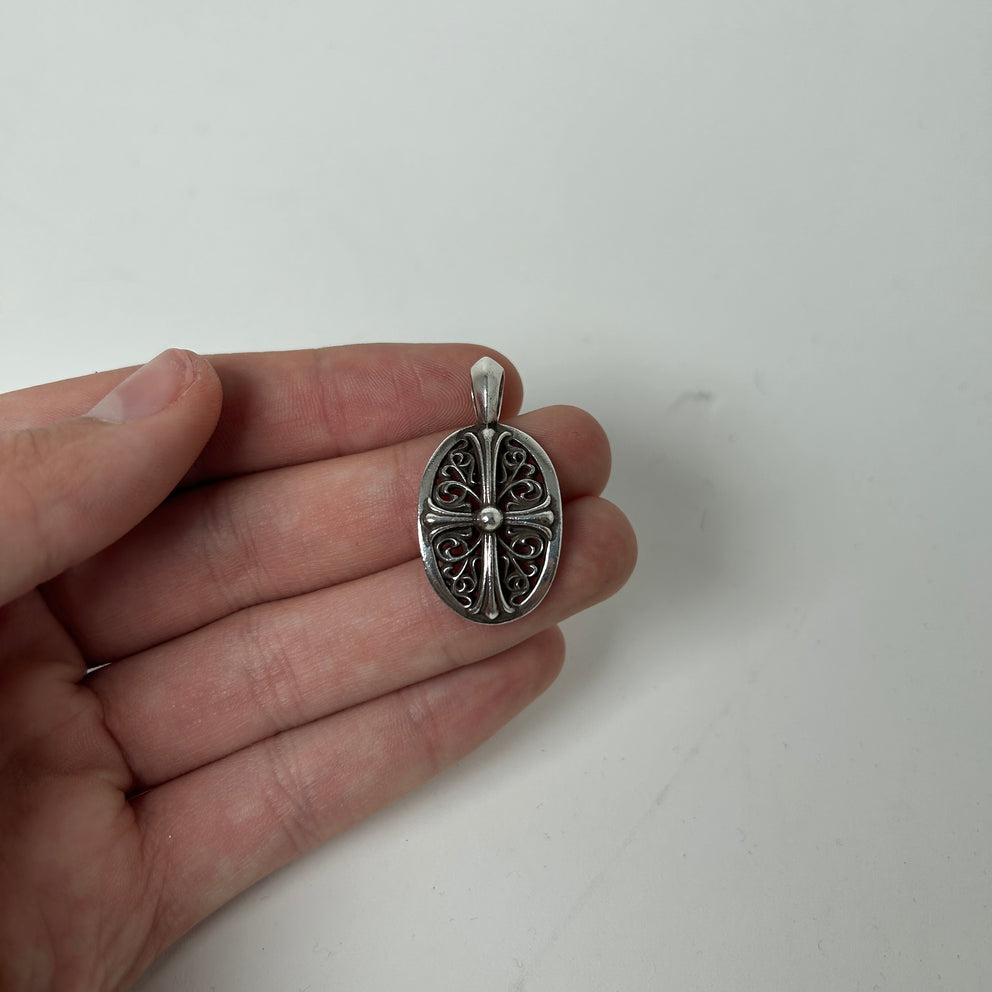 Chrome Hearts 'Oval Cross' Silver Pendant