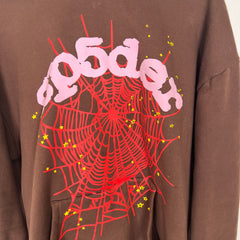 Sp5der Classic Brown Hoodie Size XL
