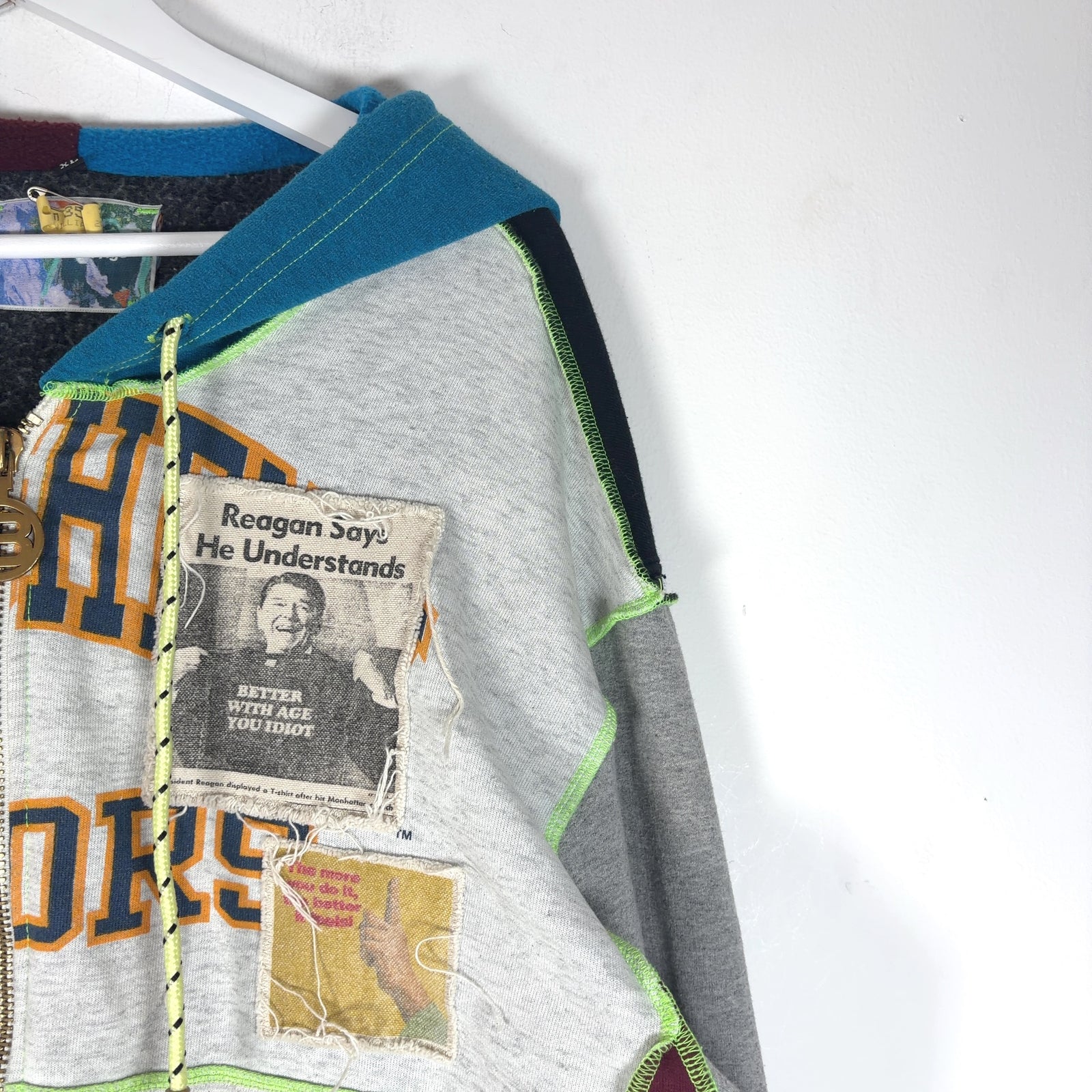 Better With Age Protest Patchwork Hoodie