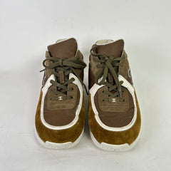 Chanel Olive/Brown Interlocking CC Runners