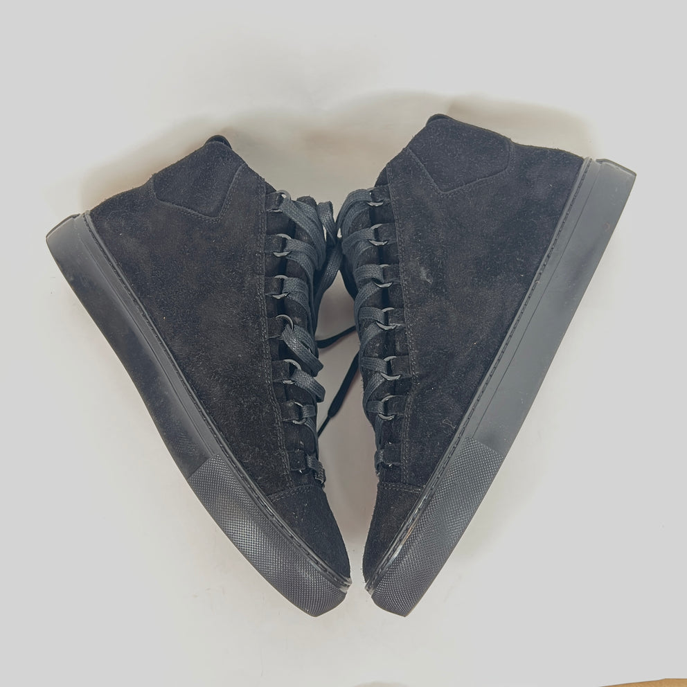 Balenciaga Black Suede Arena Sneakers Size 42