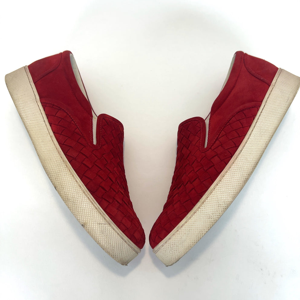 Bottega Veneta Intrecciato Weave Suede Lowtop Sneakers