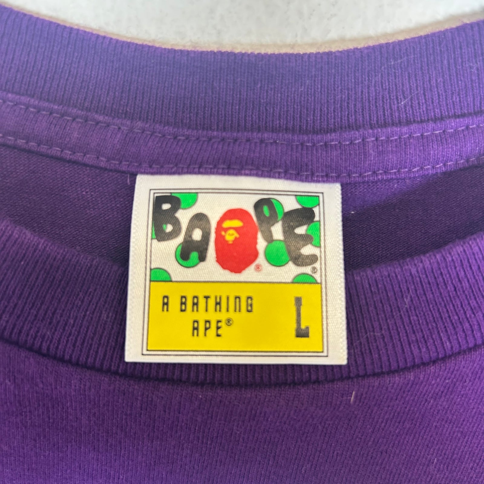 Bape Purple Ape Head Tee Size L