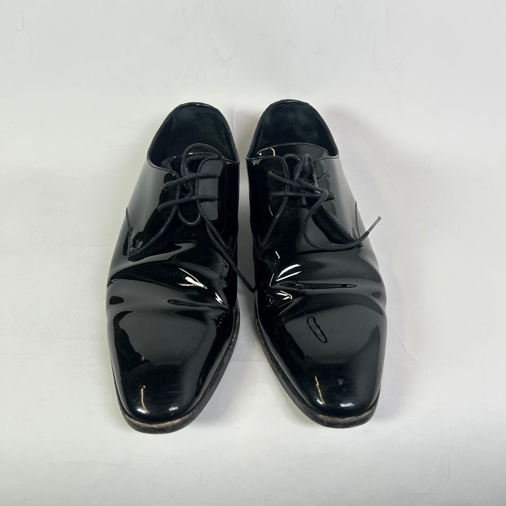 Saint Laurent Black Patent Leather Oxfords Size 40