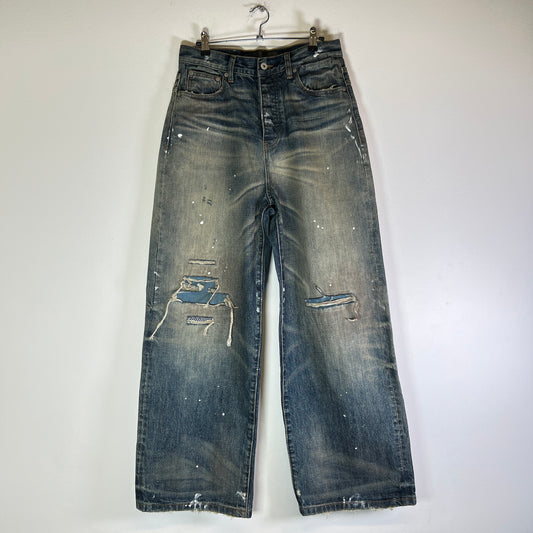 No Faith Studios Japanese Selvedge Arashi Loose Fit Jeans Size 30