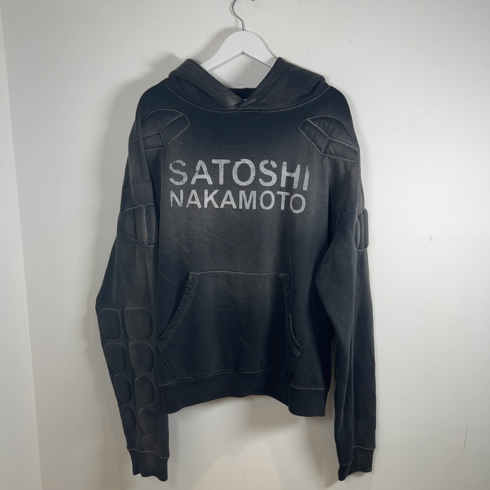 Satoshi Nakamoto Enduro Padded Spell Out Logo Hoodie