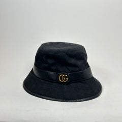 Gucci Black GG Canvas Bucket Hat Size L