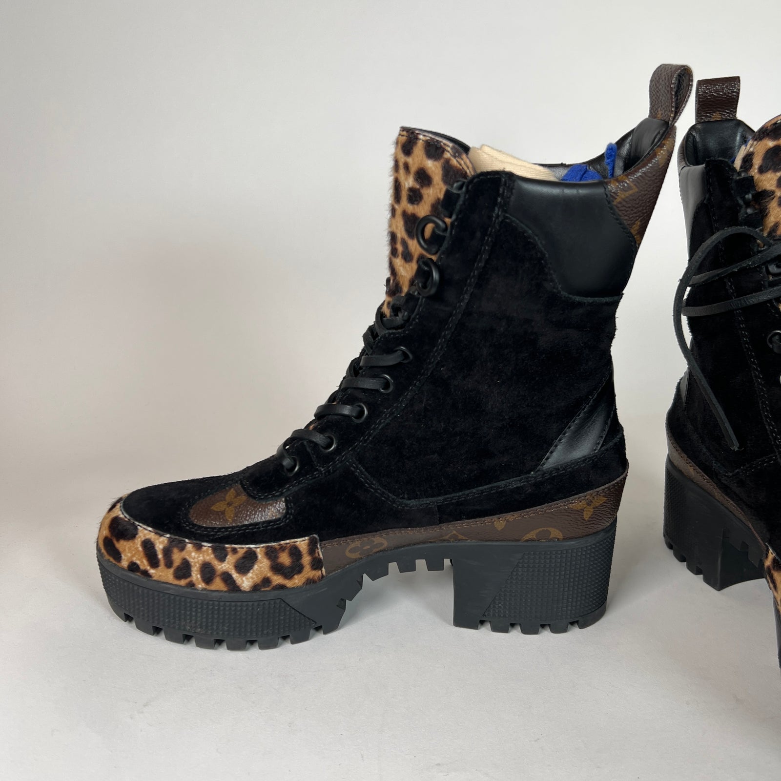 Louis Vuitton Monogram Jungle Platform Desert Boots Size 37