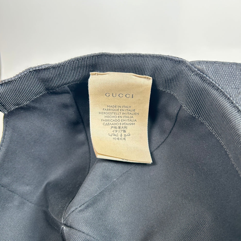 Gucci Black GG Monogram Canvas Cap Size M