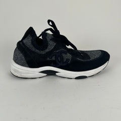Chanel Dark Grey Knit Sock Runner Size 44