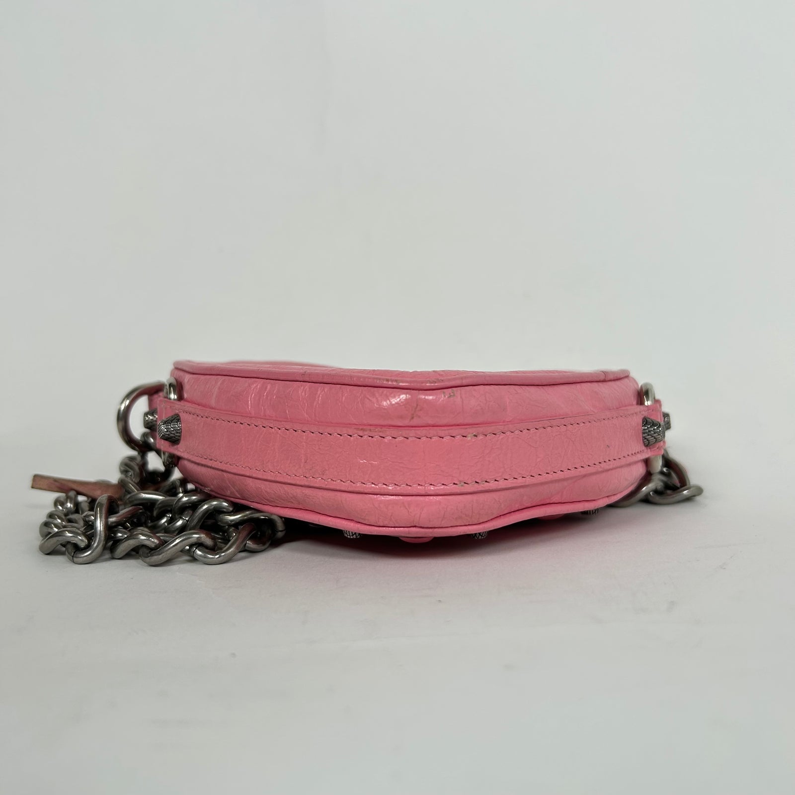 Balenciaga Pink Mini Le Cagole Heart Shoulder Bag