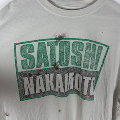 Satoshi Nakamoto Distressed Logo T-Shirt