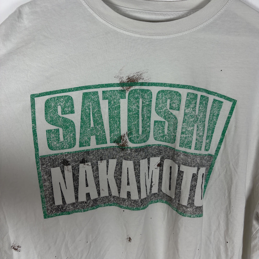 Satoshi Nakamoto Distressed Logo T-Shirt