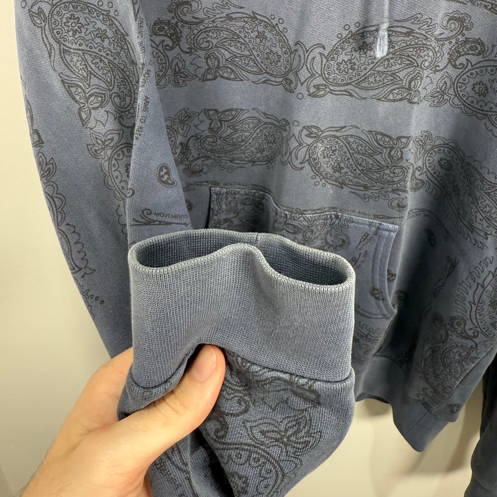 Raf Simons AW04 Blue 'Waves' Paisley Hoodie Size 48