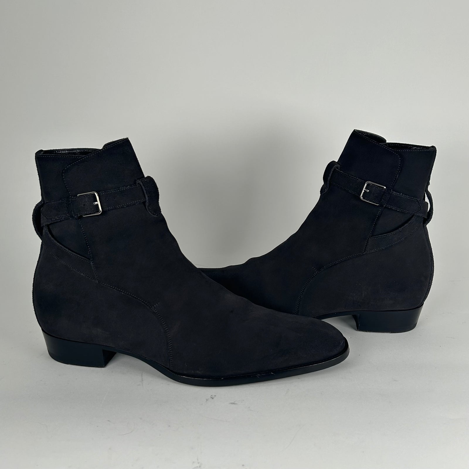 Saint Laurent Paris Charcoal Wyatt Jodphur Boots Size 45