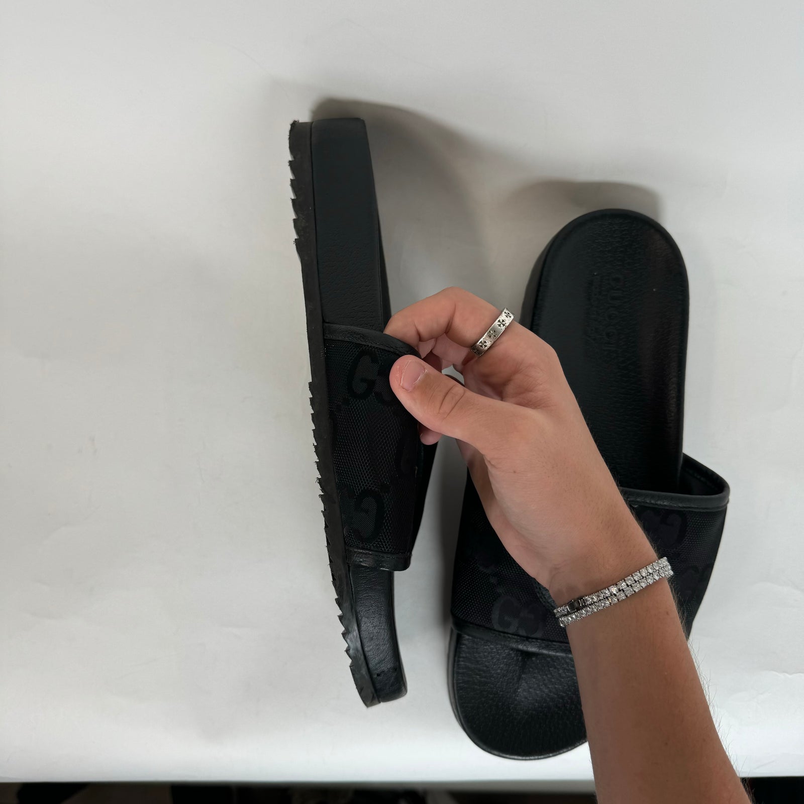 Gucci Black Off The Grid Sandals Size 12