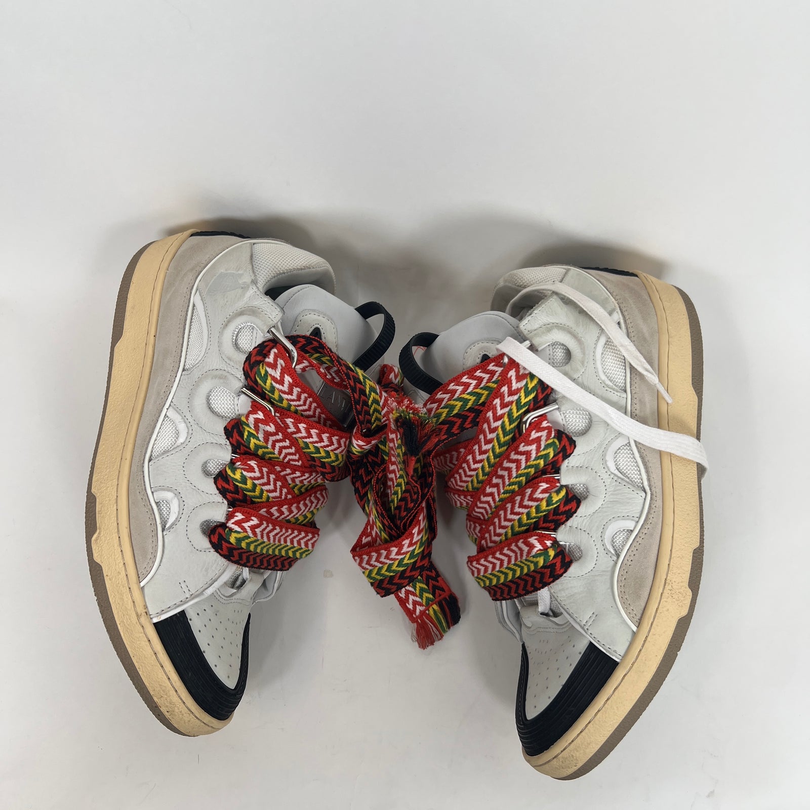 Lanvin White Leather Curb Sneaker Size 43