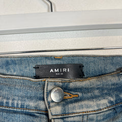 Amiri Lightwash Purple Serif Thigh Logo Jeans Size 38