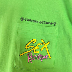 Chrome Hearts Lime Green Sex Records Tee Size M