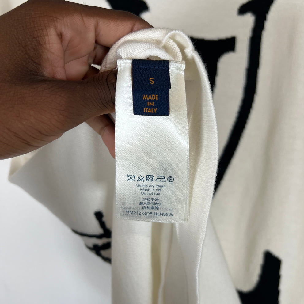 Louis Vuitton x Virgil Abloh White 'End Goal' Intarsia T-Shirt Size S
