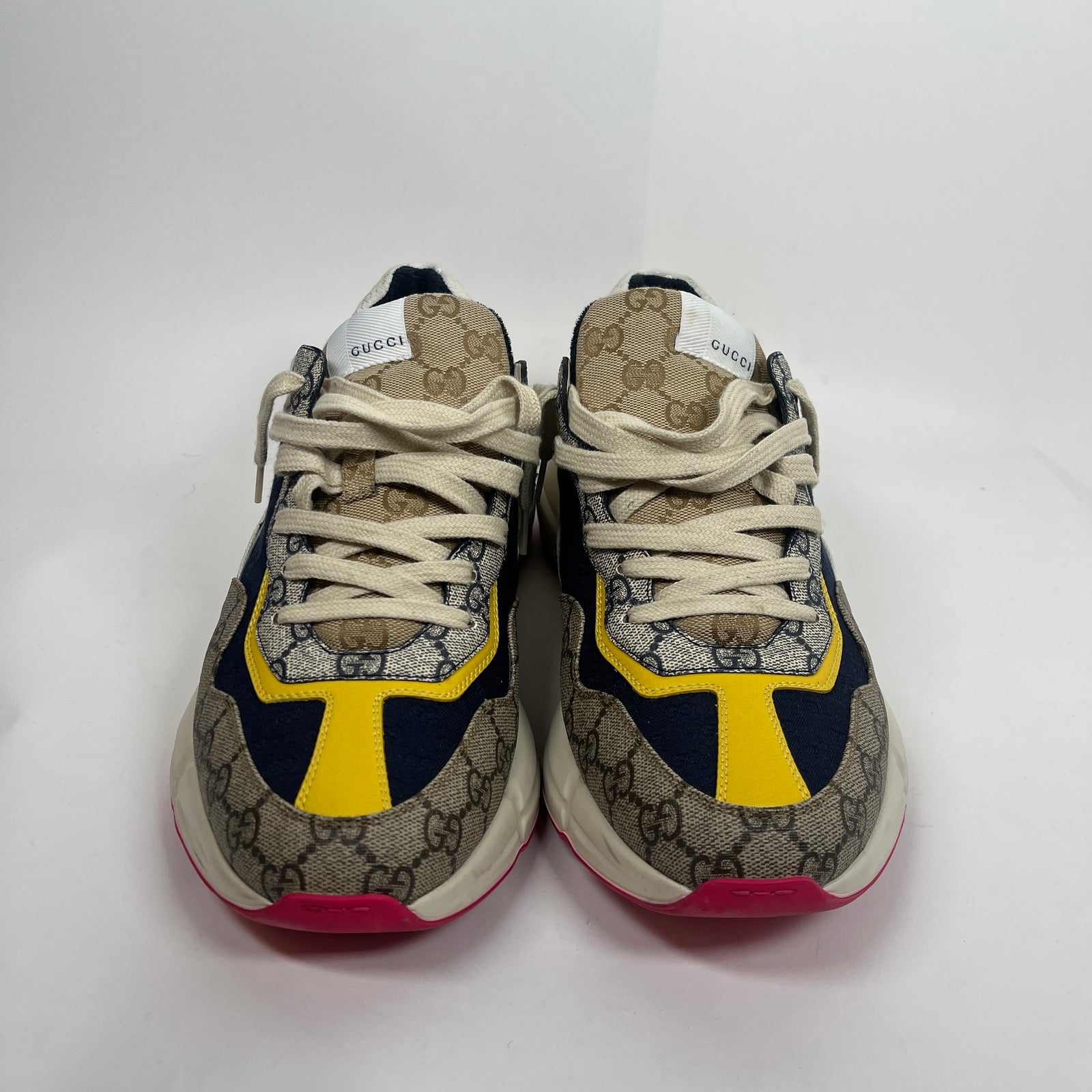 Gucci Beige/Yellow GG Rhyon Sneaker Size GG 11.5