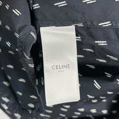 Celine Double Dot Navy Button-Up Shirt Size S