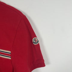 Moncler Bar Logo Red Polo