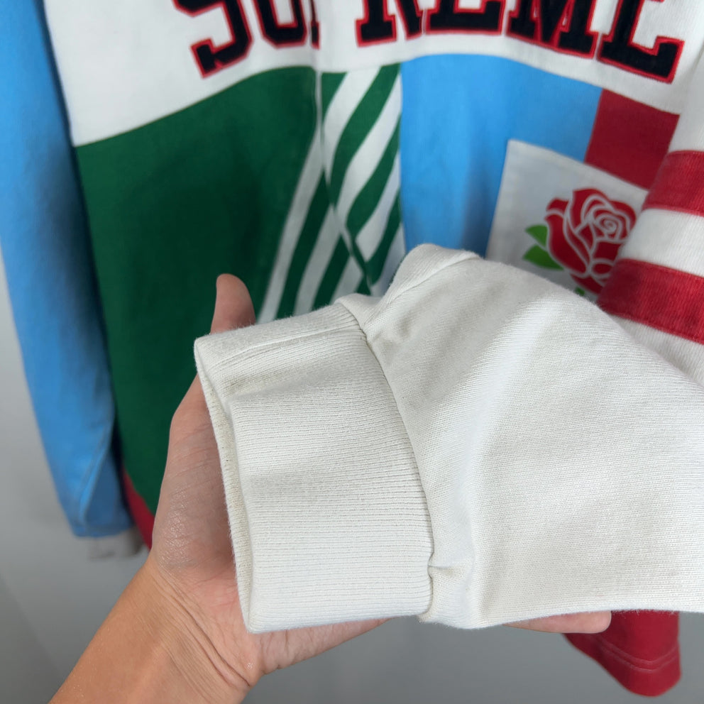 Supreme Rose Patch Rugby 1/4 button Shirt