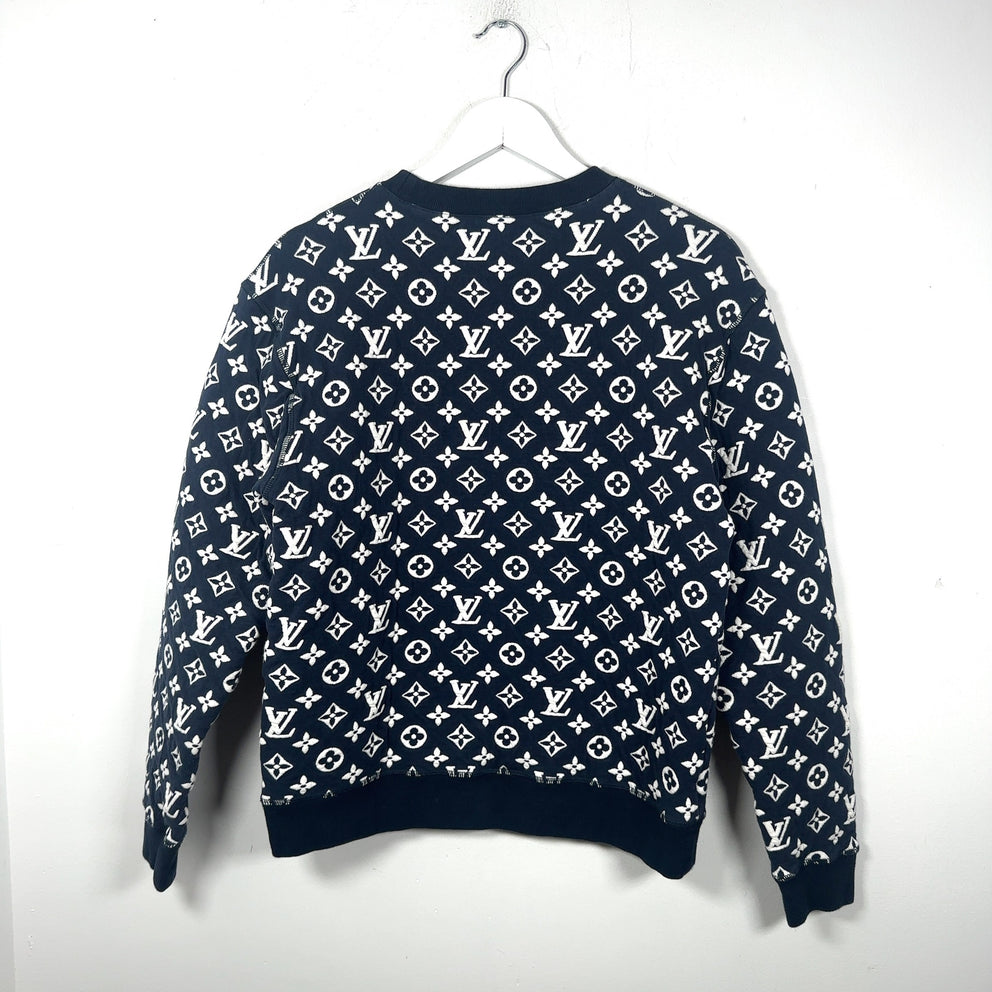 Louis Vuitton Blue Woven Monogram Crewneck