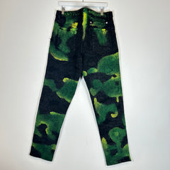 Givenchy Green Painted Distressed Jeans Size 38