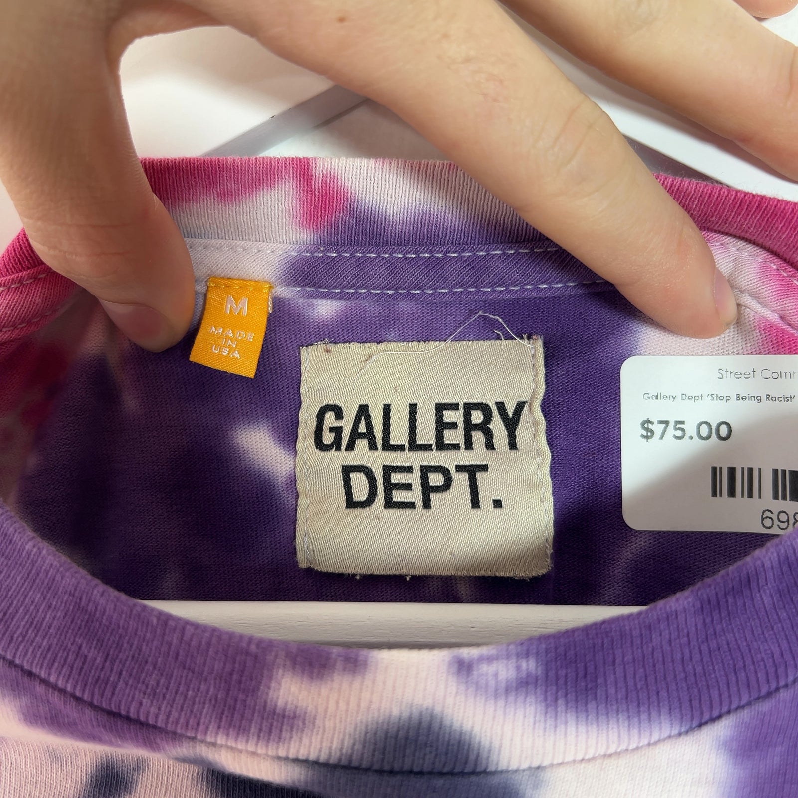 Gallery Dept 'Stop Being Racist' Graphic Tye Dye T-Shirt