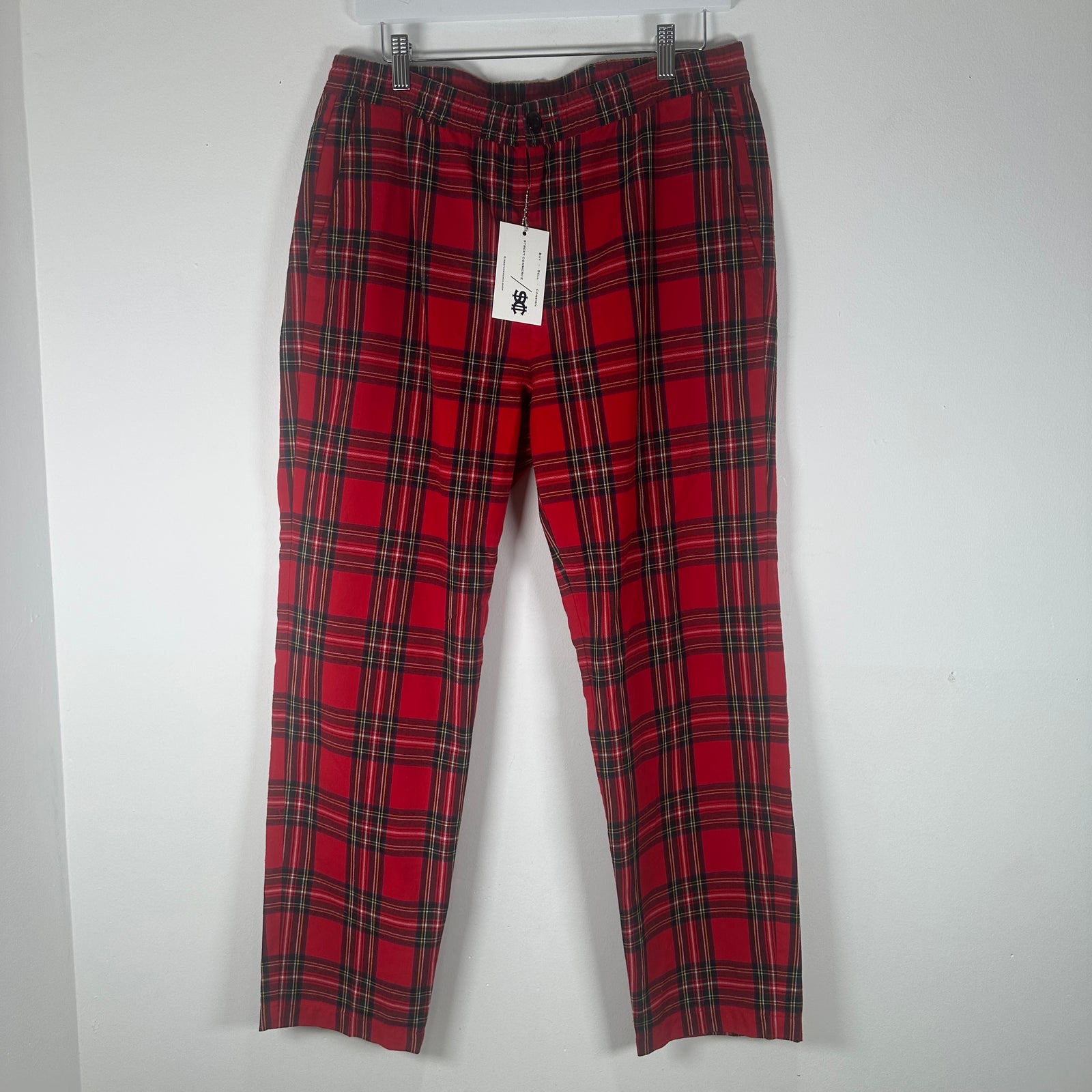 Stussy Red Plaid Pants Size S