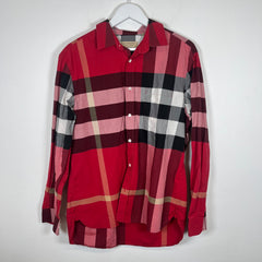 Burberry London Red Check LS Button Up Sz XL