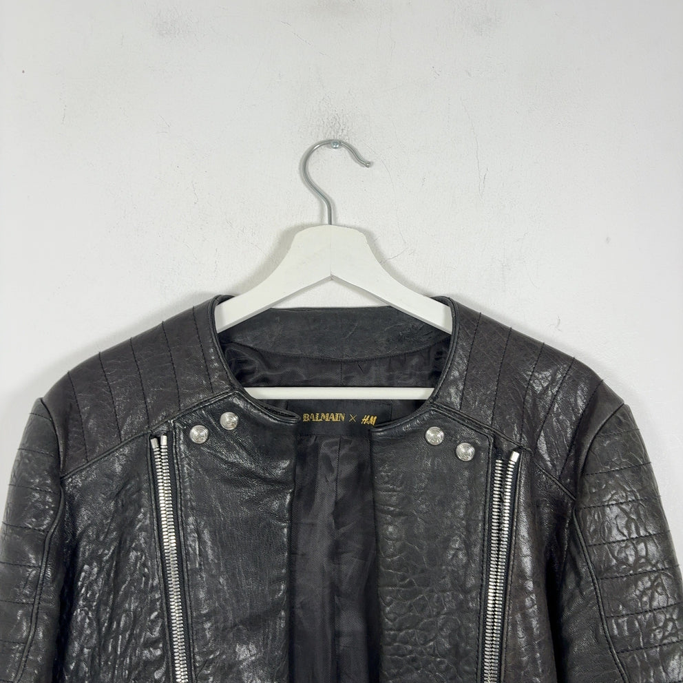 Balmain x HM AW15 Double Zip Leather Biker Jacket