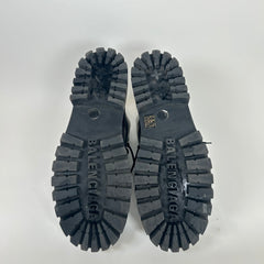 Balenciaga Black Leather Strike Boot Size 12