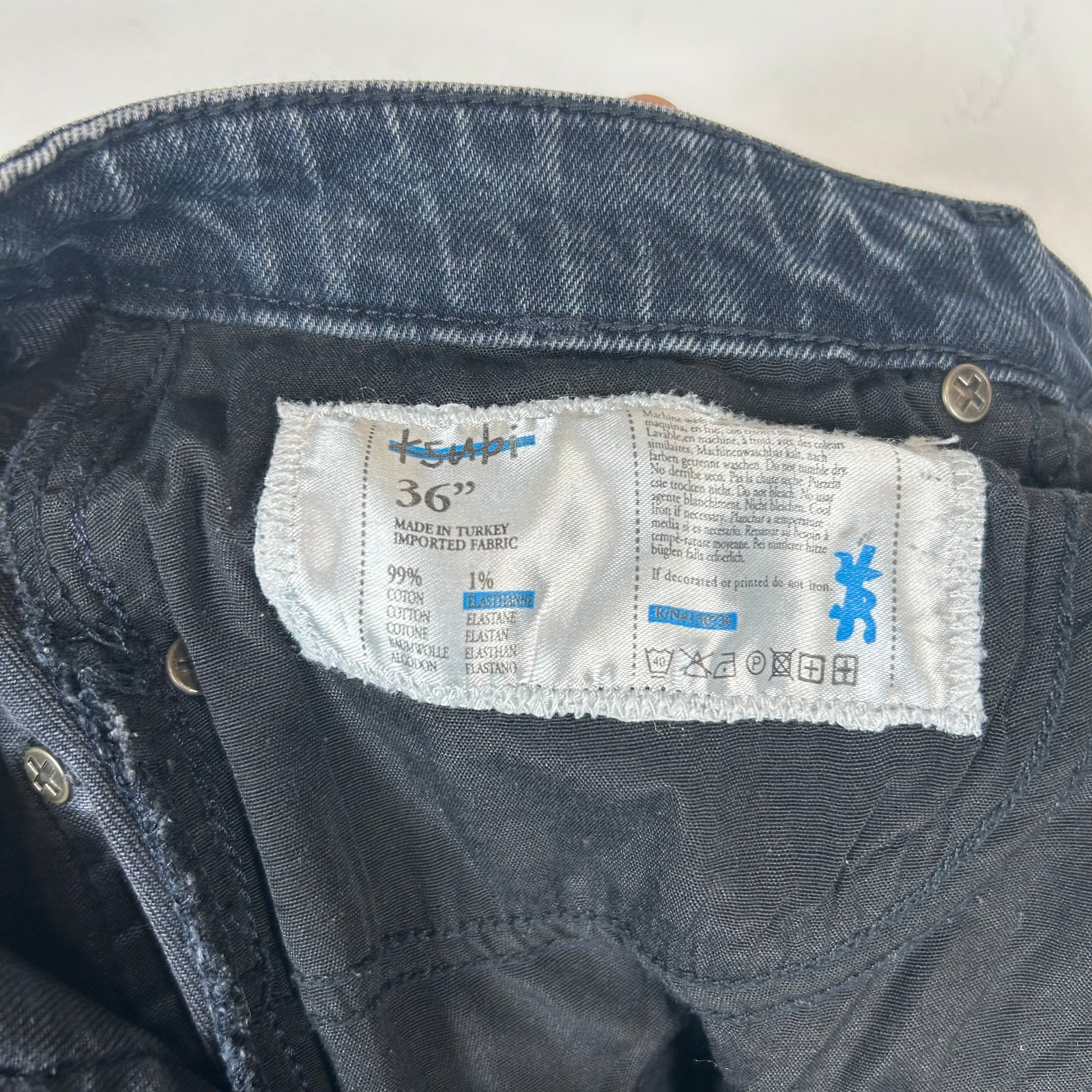 Ksubi Navy Distressed Patch Jeans Size 36