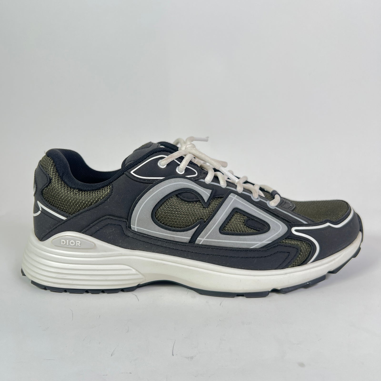 Dior B30 Dark Green/Black Technical Mesh Sneakers